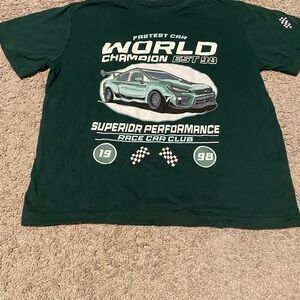 World Champion Green Race Car Kids T-Shirt